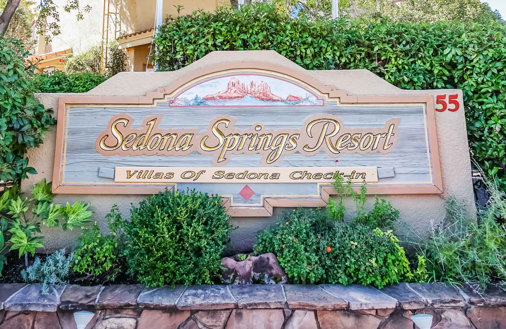 A resort signage of VRI's Sedona Springs Resort in Sedona, Arizona.